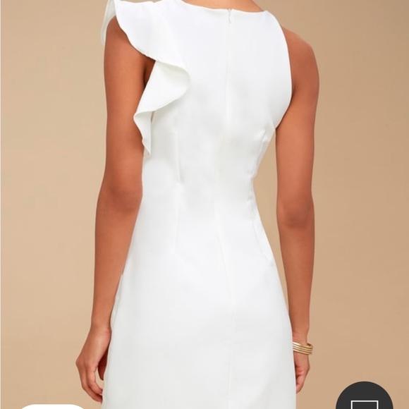 Lulus White One Shoulder Dress - Picture 3 of 7
